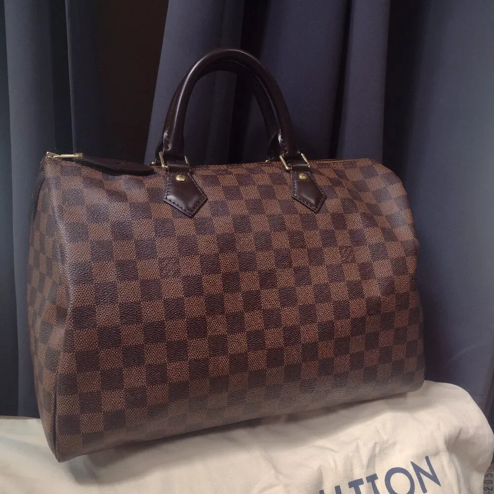 💯% Authentic Louis Vuitton Damier Ebene Speedy 35 🌹 - Picture 5 of 15